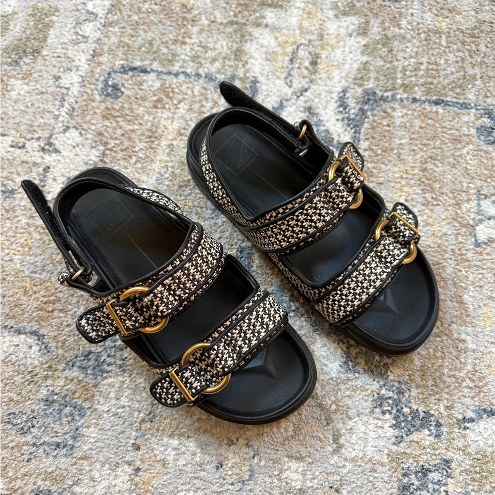 Dolce Vita Black and White Buckle Sandals